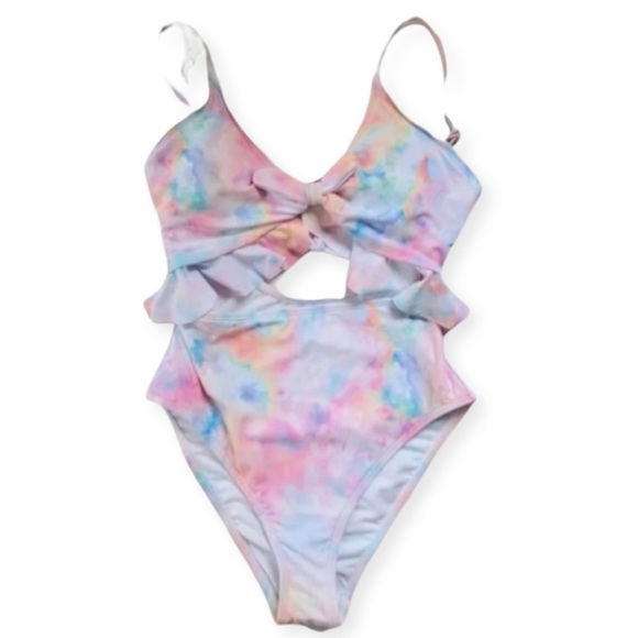 NWT Hurley One-Piece Cut‎ Out Tie Dye Lined Swimsuit 3X - Picture 1 of 5